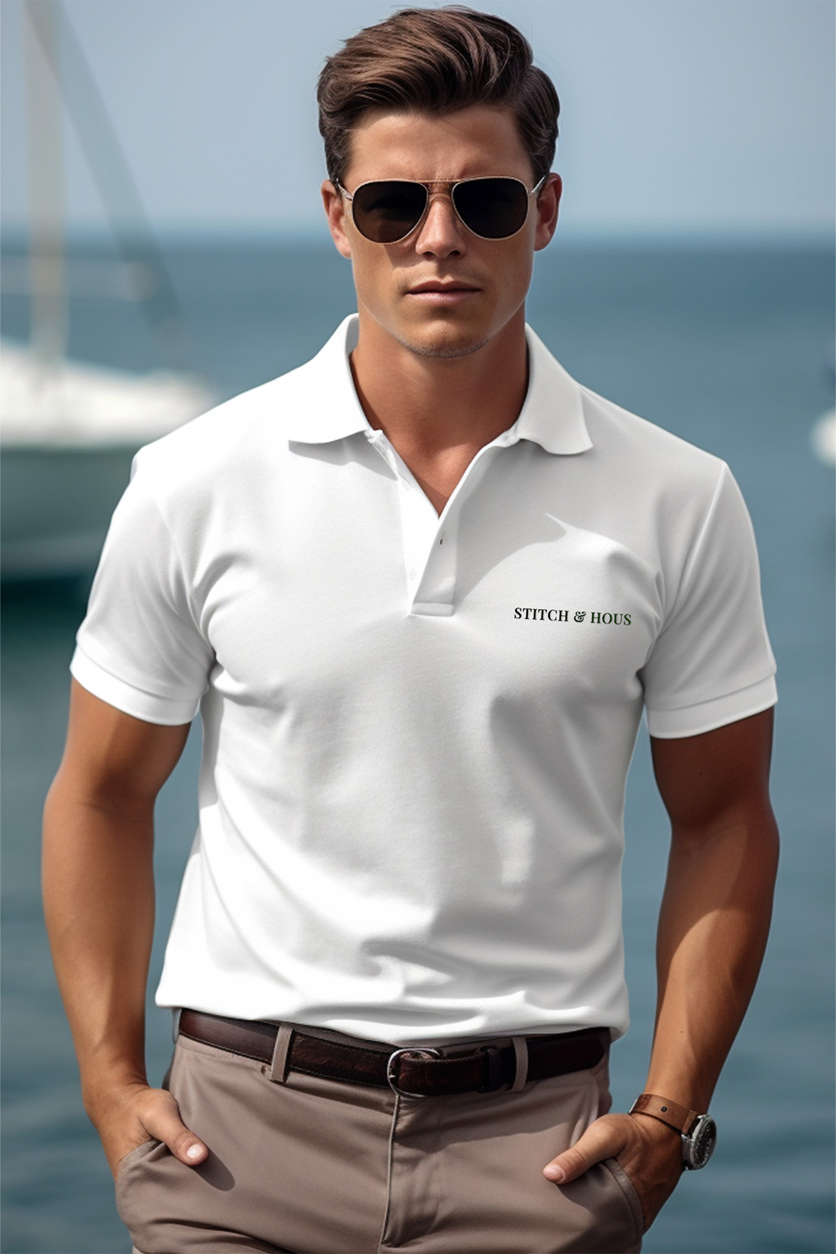 Stitch & Hous: Signature White Polo