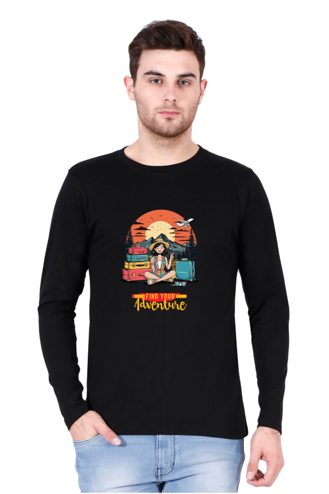 Male Full Sleeve T-Shirt Black S
